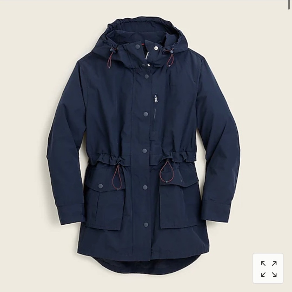 J. Crew Perfect Raincoat Navy Blue Size XS